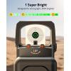 CVLIFE WolfCovert X 3 MOA Dot & 32 MOA Circle Red/Green Dot Sight for RMS RMSc, Motion Awake Fiber Optic Scope for Compact Pistol, 3500G Shockproof Open Reflex Sight with Adapter for RMR/MOS/Picatinny(Green Dot)