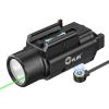 CVLIFE 1500 Lumens Laser Light Combo for Pistol, Strobe & Memory Function for Green Laser Light Combo and Picatinny Flashlight with Adjustable Rail Magnetic Rechargeable Pistol Flashlight(Green Laser Light Combo)