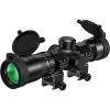 CVLIFE 1.5-5×32 Crossbow Scope, 20-100 Yards Etched Glass Ballistic Reticle, Red Green Illuminated Crossbow Scope for Hunting with 20mm Scope Rings(Black)