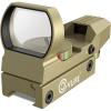 CVLIFE 1X22X33 Red Green Dot Gun Sight Scope Reflex Sight with 20mm Rail(Sand)