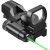 CVLIFE 1X22X33 Reflex Sight Red Dot Sight Red Green 4 Reticle Optics with Green Laser and Pressure Pad Switch for 20mm Rail