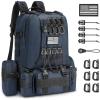 CVLIFE 60L Tactical Backpack for Men Women Military Large Army Rucksack With D-Ring Molle Clips Compass Accessories 3 Day Bug Out Survival Molle Bag Hiking Camping Gym Daypack Backpack, Grey(Blue)
