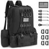 CVLIFE 60L Tactical Backpack for Men Women Military Large Army Rucksack With D-Ring Molle Clips Compass Accessories 3 Day Bug Out Survival Molle Bag Hiking Camping Gym Daypack Backpack, Grey(Black)