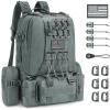 CVLIFE 60L Tactical Backpack for Men Women Military Large Army Rucksack With D-Ring Molle Clips Compass Accessories 3 Day Bug Out Survival Molle Bag Hiking Camping Gym Daypack Backpack, Grey(Grey)