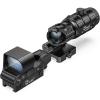 CVLIFE EagleFeather Multiple Reticle Red/Green Dot and Magnifier Combo, 40mm Large Lens Red/Green Dot with 3X Magnifier, Absolute Co-Witness, Open Reflex Optics Sight with Flip-to-Side(Green Dot Magnifier Combo)