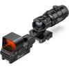 CVLIFE EagleFeather Multiple Reticle Red/Green Dot and Magnifier Combo, 40mm Large Lens Red/Green Dot with 3X Magnifier, Absolute Co-Witness, Open Reflex Optics Sight with Flip-to-Side(Red Dot Magnifier Combo)