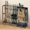 CVLIFE Gun Rack Stand, Vertical Rifle Rack Floor Stand with Tactical Gear Rack, Indoor Rifle Display Stand Holder for Rifle/Shotgun, Holds up 8 Long Guns for Home Garage Shop Storage