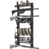 CVLIFE Gun Rack for Wall, Indoor Gun Rack Wall Mount with Shelf & Accessory Panel, Horizontal Heavy-Duty Gun Display Holder for Rifle/Shotgun, Gear Wall Mounted(Multi-Layer Gun Rack)