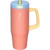 CVLIFE Insulated Tumblers with Handle Leak Proof Tumbler with Lid and Flip Straw 32 oz Insulated Water Bottle Fits in Cup Holder(Carmine)