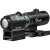 CVLIFE Multi-Reticle Red/Green Dot Sight & 3X Magnifier Combo, Motion Awake Compact Red Dot & Circle with Quick Release Flip-to-Side Magnifier Combo Kit, Optics Absolute Co-Witness for 21MM Picatinny(Green 2 MOA Dot & 55 MOA Circle)
