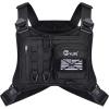 CVLIFE Outdoor Chest Bag for Men, Tactical Chest Pack, Adjustable Running Vest Bag, Lightweight Anti-theft EDC Rig for Hiking(Black)