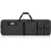 CVLIFE Soft Rifle Case Long Double Bag, Lockable Zipper Gun Case with Four Pockets, Rifle Bag Gun Backpack with Shoulder Straps and Padded Handle for Outdoor Hunting(Black)