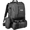 CVLIFE Tactical Backpack Military Army Rucksack 60L Large Assault Pack Detachable Molle Bag(01-black With Patch)