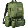CVLIFE Tactical Backpack Military Army Rucksack 60L Large Assault Pack Detachable Molle Bag(06-army Green With Patch)