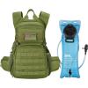 CVLIFE Tactical Hydration Backpack with 3L TPU Water Bladder, 22L Hiking Backpack for Men Women, Heavy Duty Molle Water Backpack with Multiple Compartments for Cycling Running Hunting Camping(Green)