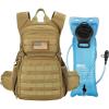 CVLIFE Tactical Hydration Backpack with 3L TPU Water Bladder, 22L Hiking Backpack for Men Women, Heavy Duty Molle Water Backpack with Multiple Compartments for Cycling Running Hunting Camping(Khaki)