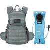 CVLIFE Tactical Hydration Backpack with 3L TPU Water Bladder, 22L Hiking Backpack for Men Women, Heavy Duty Molle Water Backpack with Multiple Compartments for Cycling Running Hunting Camping(Grey)