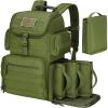 CVLIFE Tactical Range Backpack with Removable Divider, Gun Cases Bag with 4 Pistol Carrying Cases, Rucksack for Shooting (Tan, Medium)(Army Green)