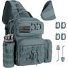 CVLIFE Tactical Sling Bag Backpack for Men Military Shoulder Sling Bag Molle Army Assault Detachable Tactical Bag with Bottle Holder Concealed Carry Daily Day Pack Work Bag for EDC Hiking, Khaki(Grey)