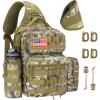 CVLIFE Tactical Sling Bag Backpack for Men Military Shoulder Sling Bag Molle Army Assault Detachable Tactical Bag with Bottle Holder Concealed Carry Daily Day Pack Work Bag for EDC Hiking, Khaki(Auriclash)