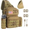 CVLIFE Tactical Sling Bag Backpack for Men Military Shoulder Sling Bag Molle Army Assault Detachable Tactical Bag with Bottle Holder Concealed Carry Daily Day Pack Work Bag for EDC Hiking, Khaki(Khaki)
