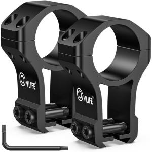 CVLIFE 1 inch Dovetail Scope Rings Mount for 3/8 inch or 11mm Dovetail Rails – 1″ Rifle Scope Mount with See Through Base – 2 Pieces(High)