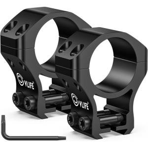 CVLIFE 1 inch Dovetail Scope Rings Mount for 3/8 inch or 11mm Dovetail Rails – 1″ Rifle Scope Mount with See Through Base – 2 Pieces(Medium)