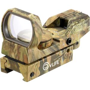 CVLIFE 1X22X33 Red Green Dot Gun Sight Scope Reflex Sight with 20mm Rail(Camouflage)