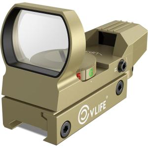 CVLIFE 1X22X33 Red Green Dot Gun Sight Scope Reflex Sight with 20mm Rail(Sand)