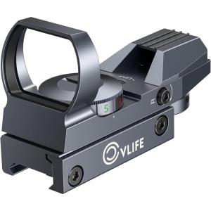 CVLIFE 1X22X33 Red Green Dot Gun Sight Scope Reflex Sight with 20mm Rail(Silver)