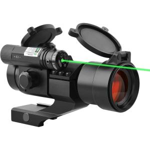 CVLIFE 1x30mm Red Dot Sight Scope with Green Laser Reflex Sight for 20mm Cantilever Mount
