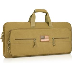 CVLIFE 28 Inch Soft Rifle Case, Upgraded Double Rifle Bag, Lightweight Shotguns Case for Gun Transportation and Storing, Extra Pockets for Gun Accessories, Hunting Shooting(Flat Dark Earth)