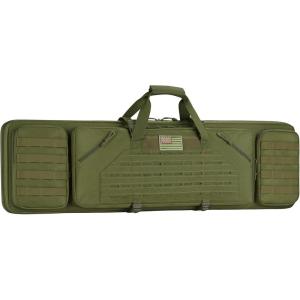 CVLIFE 36″ 42″ 46″ Soft Rifle Case Double Long Gun Bag,with Lockable Zipper and Backpack Strap,Rifle Backpack Rifle Bag Gun Case for Outdoor Hunting Shooting Range(Green)