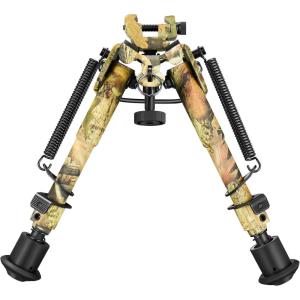 CVLIFE 6-9 Inches Picatinny Bipod Adjustable Spring Return with Picatinny Adapter(Camo)