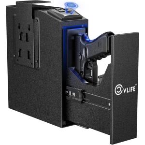 CVLIFE Biometric Gun Safe for Handgun Quick-Access Safety Device with Fingerprint Lock or Key Pad, Gun Lock Box for Home Bedside Nightstand