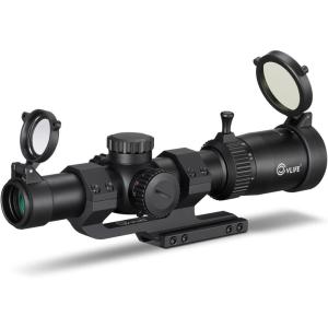 CVLIFE EagleFeather LPVO Rifle Scope with 30mm Cantilever Mount, 5 Levels Red & Green Illumination Reticle, Second Focal Plane Scopes with Zero Reset(1-6×24)