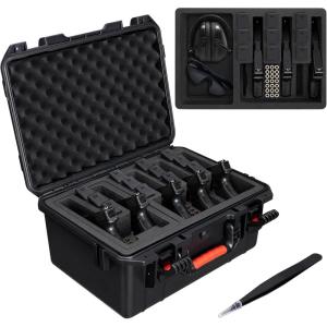 CVLIFE Gun Cases for Handguns, 18″ Pistol Case Holds Multiple Handguns/Mags/Bullets, Hard Shell Pistol Case Heavy Duty Firearm Case for Range Trips, Waterproof & Shockproof Handgun Case(For 5 Pistols & 12 Mags)