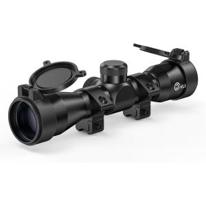 CVLIFE JackalHowl 4X32 Compact Rifle Scope for .22 Caliber Rifles with BDC Reticle, Ideal for Medium to Long-Range Hunting up to 500 Yards(11mm Dovetail)