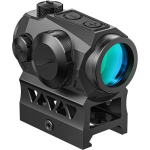 CVLIFE JackalHowl Red Dot Sight,1x20mm 2MOA Red dot Motion Awake Red Dot Scope Compact Red Dot Optics with Co-Witness Riser and Low-Profile Mount,10 Brightness Button Settings(GREEN DOT)