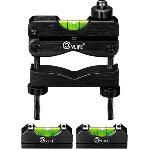 CVLIFE Professional Scope Leveling Kit Heavy Duty Scope Mounting Level with 2 Magnetic Universal Level Bubbles, Gold(Black)