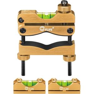 CVLIFE Professional Scope Leveling Kit Heavy Duty Scope Mounting Level with 2 Magnetic Universal Level Bubbles, Gold(Gold)