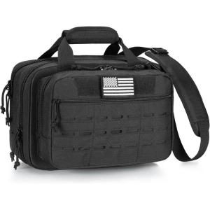 CVLIFE Range Bag, Gun Range Bags for Handguns and Ammo, Soft Pistol Case for Shooting and Hunting, Accessories for Men(Black)