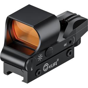 CVLIFE Reflex Sight, 1x28x40mm Red Dot Sight, 4 Adjustable Reticles Sight for 20mm Picatinny Rail, Red Dot Optics, Absolute Co-Witness(Black)