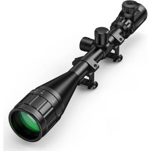CVLIFE Rifle Scope 6-24×50 AO Red and Green Illuminated Long Range Scope for Hunting with Scope Rings(Green)