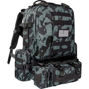 CVLIFE Tactical Backpack Military Army Rucksack 60L Large Assault Pack Detachable Molle Bag