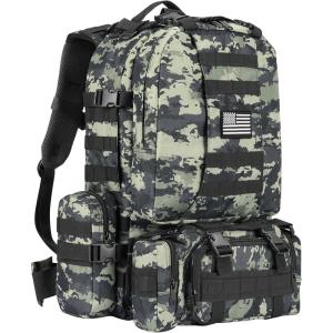 CVLIFE Tactical Backpack Military Army Rucksack 60L Large Assault Pack Detachable Molle Bag(Shadowstand)