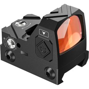 CVLIFE WolfCloak Motion Awake 2MOA Red/Green Dot Scope for RMR Cut Footprint, Shockproof and Waterproof Red Dot Sight, Open Reflex Optics with Adapter Plate for MOS and 21mm Picatinny Base(Red Dot)
