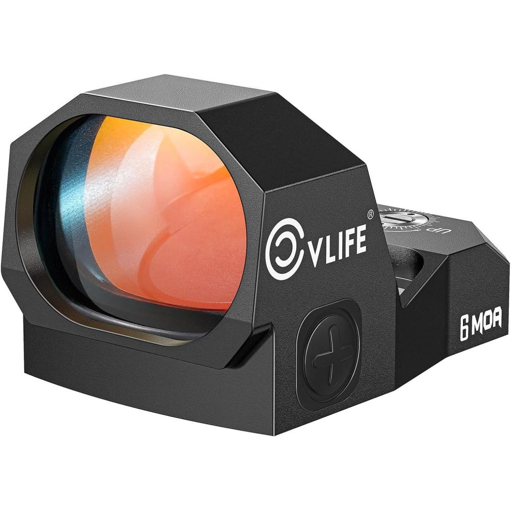 image:imageCVLIFE WolfCovert Motion Awake 6 MOA RedGreen Dot for RMR Cut Footprint 28mm Large Lens Pistol Open Reflex Sight Optics with Adapter Plate for MOS amp 21MM Picatinny Scope for FullSize Handgun