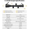 CVLIFE BearPower 5-25×50 FFP Rifle Scope – First Focal Plane with MOA Illuminated Reticle, Zero Stop, Parallax Adjustment, Scope Rings – Long Range Hunting Scope 30mm Tube