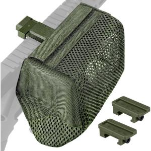 CVLIFE Thickened Brass Catcher, Heat Resistant Premium Nylon Shell Catcher, Zipper Bottom Brass Collector with Two Picatinny Rail Mount,Black and Green.(Green)
